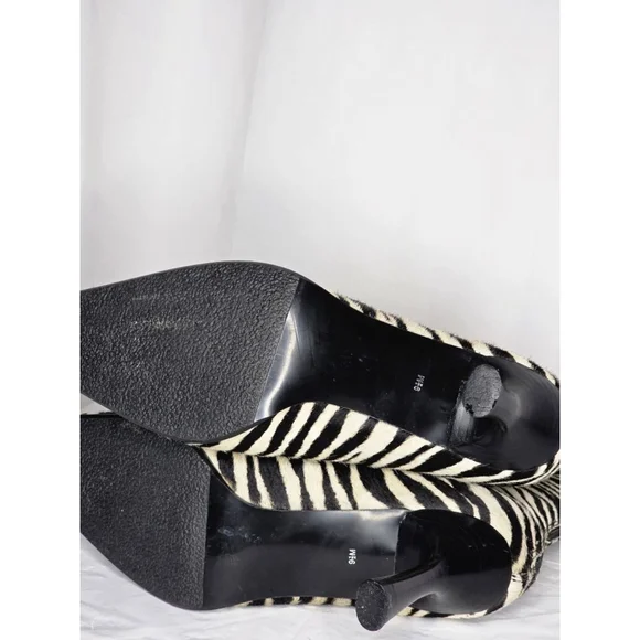 VALERIE STEVENS Black White Zebra Print Ankle boots Women's Size 10 - Picture 6 of 8